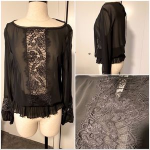Beautiful, delicate silk and lace blouse.